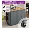 50 Inch Rolling Kitchen Island On Wheels With Drop Leaf & Drawer Kitchen Island Cart With Cabinet Trash Can Storage Cabinet For 13 Gallon Trash Bin - 3 of 4