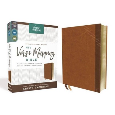 Niv, Verse Mapping Bible, Leathersoft, Brown, Comfort Print - by  Zondervan (Leather Bound)