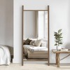 MAYEERTY Full-Length Mirror Solid Wood Ladder Rectangle Walnut 63x24x1in No Stand - 3 of 4
