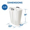 Gracious Living Easy Carry Large Vented Plastic Laundry Hamper w/Handles, White - 3 of 4