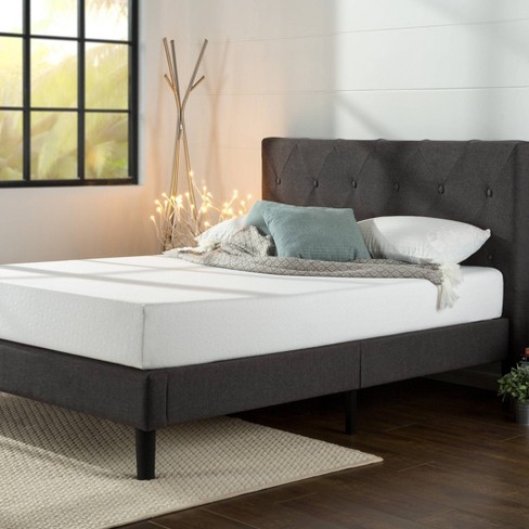 King Shalini Upholstered Platform Bed Frame Dark Gray - Zinus : Target