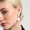 SOHI Women's Daisy White The Clover Drop Earrings - 3 of 4