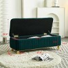 Rectangular Ottoman With Gold Decoration Strip,Velvet Bench With Storage ,Upholstered Storage Benches,Benches For Living Room-Cuddlewood - 4 of 4