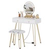 GustoWave Vanity Desk with Stool, Small Makeup Vanity Table with 3 Lighting Modes Brightness Adjustable, 32 Inch Makeup Vanity Table with 2 Drawers - 2 of 4