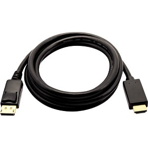 V7 Black Video Cable DisplayPort Male to HDMI Male 2m 6.6ft - 6.56 ft DisplayPort/HDMI A/V Cable for PC, Monitor, Projector, Audio/Video Device - 1 of 1