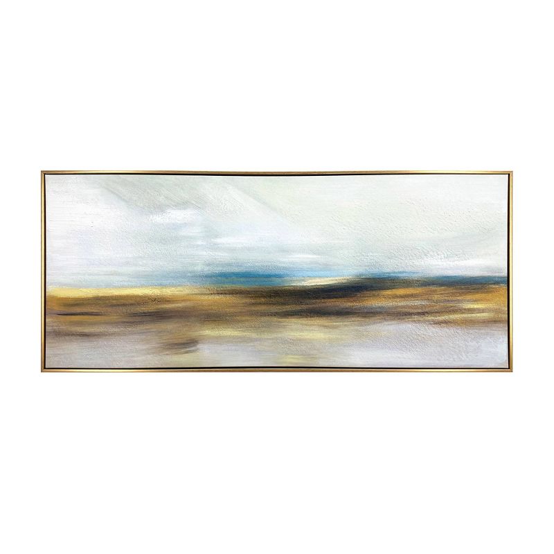 Gallery 57 19&#34;x45&#34; The Horizon Hand Painted Floating Framed Canvas Wall Art, 1 of 6
