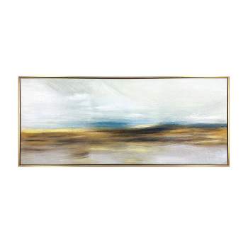 Gallery 57 19"x45" The Horizon Hand Painted Floating Framed Canvas Wall Art