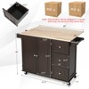 Costway Kitchen Island Cart on Wheels, Mobile Kitchen Island Rolling Island Trolley w/ 2-Door Cabinet - 4 of 4