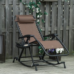 TiramisuBest Set of 2 Zero Cravity Lounge Chairs,Outdoor Patio Folding Recliners for Pool Beach with Pillow and Cup Holder, Black - 1 of 4