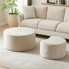 KWPZQEB Nesting Coffee Table Set of 2, Upholstered Round Ottoman, Modern End Table Side Tables for Living Room, Bedroom, No Assembly - 4 of 4