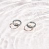 EVRY JEWELS WATERPROOF Gold or Silver Plated Stainless Steel Smooth Curve Hoop Earrings - 3 of 3