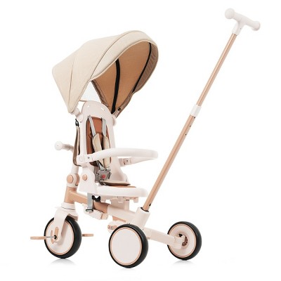 Sillysis 7 in 1 Baby Tricycle,Foldable Toddler Tricycle with Removable and Adjustable Parent Handle,Toddler Push Bike with Removable Pedal
