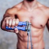 WOD Nation Attack Speed Adjustable Jumping Rope, Unique One Thick and One Light Jump Cable Skipping Workout System, 11 Foot, Blue - 4 of 4