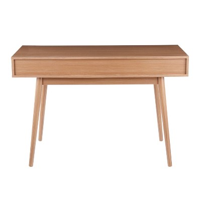 Modern Versatile Home Office Desk with Drawers in Natural White