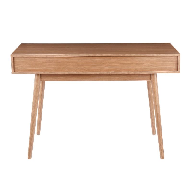 Pebble Double Contemporary Computer Desk Wood Natural/White - LumiSource, 5 of 11