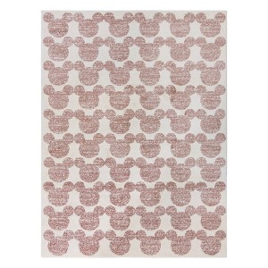 Mickey Mouse Barcelona 7'10"x10' Indoor Area Kids' Rug Pink: Disney Playroom Bedroom Girls Classic Pattern - 1 of 4