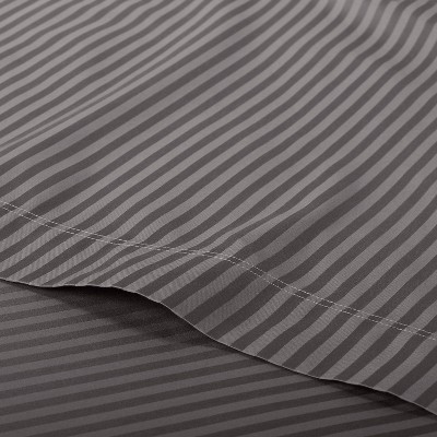 King Gray Cotton Damask Sheet Set