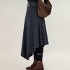 Anna-Kaci Women's Asymmetrical Pinstripe Midi Skirt with High Waist and Tailored Draping - 4 of 4