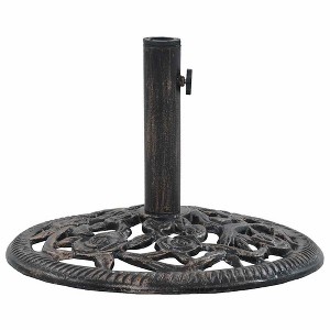 vidaXL Umbrella Base Bronze 26.5 lbs 18.9" Cast Iron - 1 of 4