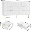 Homhougo Fluted Dresser for Bedroom, 7 Drawer Dresser with Wide Drawers, Wooden Chest of Drawers, Modern Storage Dressers for Living Room - 2 of 4