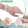 Unique Bargains Wrist Corsage Artificial Flower Elastic Band Fabric Wrist Corsage Bracelet - 2 of 4