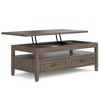 Rowan Lift Top Coffee Table Smoky Brown - Wyndenhall: Hidden Storage, Transitional Style, Pine & Plywood - 2 of 4