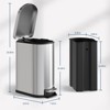 2.6 Gallon / 10 L Stainless Steel Bathroom Trash Can with Lid, Slim Waterproof Garbage Can for Bedroom, Small Step-on Metal Trash Bin , - 2 of 4