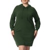 Agnes Orinda Women's Plus Size Fall Rib Knit Pullover Sweater Fashion  Long Sleeve Hooded Bodycon Dress - 2 of 4