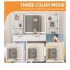 Modern Vanity Desk with Stool Makeup Table LED Lighted Mirror RGB Glass Cabinets 3 Drawers Shelves for Bedroom Dressing Room Dresser - 3 of 4