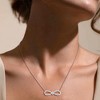 EVERLY JEWELRY | Sterling Silver 1 1/4 CT TGW Created White Sapphire Infinity Floral Pendant with Chain - 17 inch - 2 of 4
