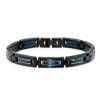 Black Bow Jewelry Mens 8.25mm Black & Blue Plated Stainless Steel Link Bracelet, 8.5 In - 3 of 4