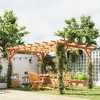 Outsunny 10' x 13' Outdoor Pergola, Wood Gazebo Grape Trellis with Stable Structure for Climbing Plant Support, Dark Brown - 3 of 4