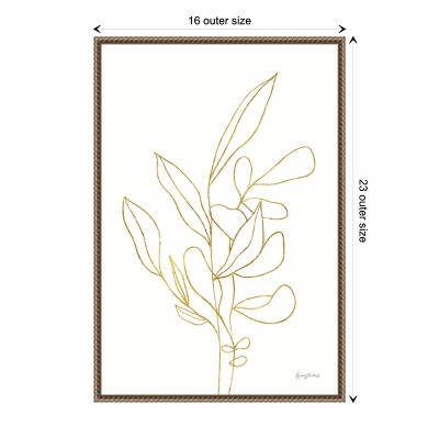 Amanti Art Rooted Florals V Gold by Becky Thorns Canvas Wall Art Print Framed 16 x 23-in.