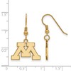 Black Bow Jewelry 14k Yellow Gold Plated Sterling Silver Minnesota Golden Gophers NCAA Dangle Earrings - 2 of 3