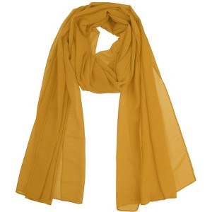 Elerevyo Women's Solid Chiffon Sheer Lightweight Soft Long Scarf Shawl 1 Pc - 1 of 4