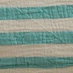 white with mint stripes