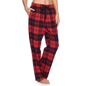 Ashford & Brooks Women's Super Soft Flannel Plaid Pajama Sleep Pants - 1 of 4