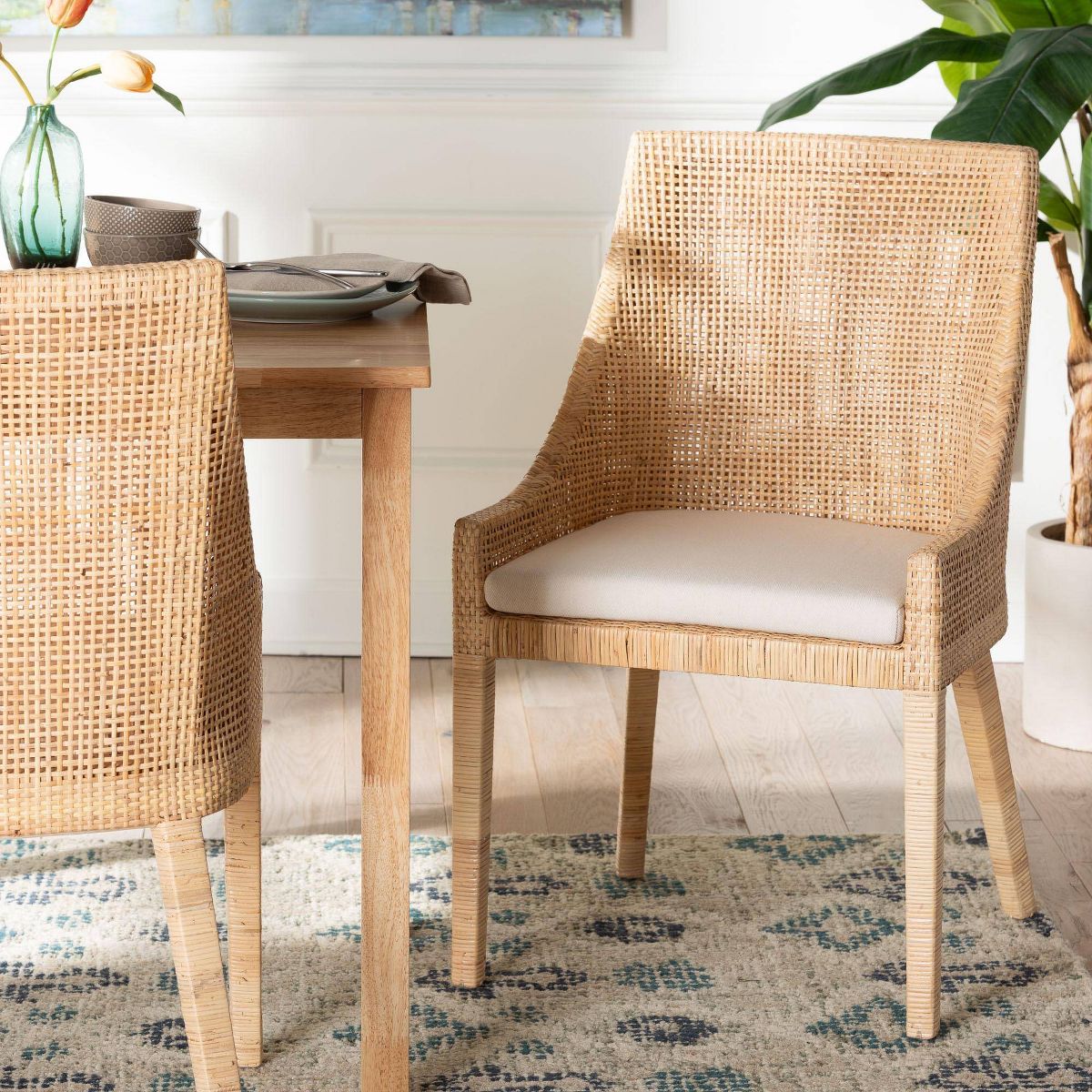 bali & pari Beata Natural Rattan Dining Chair Light Honey - thumbnail 6
