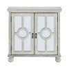 PAGED Classic Storage Cabinet, Modern Pantry Cabinet, Mirrored Glass Accent Cabinet with Turned Legs, Wooden Sideboard Buffet Cabinet with Storage - 3 of 4