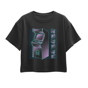 Girls' - Instant Message - Arcade Gradient Short Sleeve Boxy Graphic T-Shirt - 1 of 3