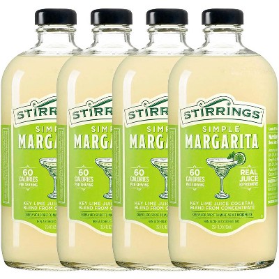 Stirrings Simple Margarita Cocktail Mix 750ml Bottles - Real Juice No Preservatives - 60 Calories - Drink Mixer