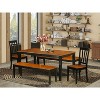 5 Piece Dinette Set - Dining Table with Leaf & 4 Chairs/Benches - Black Cherry Finish - 2 of 4