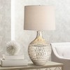 360 Lighting Waylon Modern Table Lamp 28" Tall Mercury Glass with Table Top Dimmer Off White Drum Shade for Bedroom Living Room Bedside Nightstand - 2 of 4