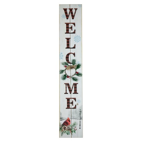 Northlight 31.75" LED Lighted Welcome Sign with Cardinal Christmas Sign - image 1 of 4