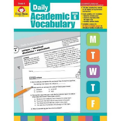 Daily Academic Vocabulary, Grade 6 - by  Evan-Moor Educational Publishers (Mixed Media Product)