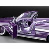 1961 Chevrolet Impala Open Convertible Lowrider Purple Met w/Graphics 1/18 Diecast Model Car by Sun Star - 4 of 4