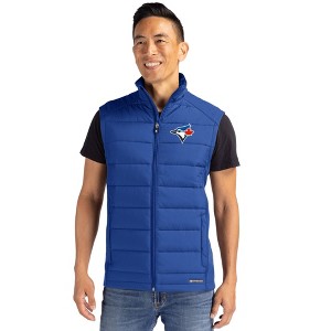Toronto Blue Jays Cutter & Buck Evoke Hybrid Softshell Recycled Mens Full Zip Vest - 1 of 1