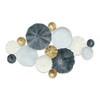 HomeRoots 25" X 41" Blue Metal Abstract Geometric Round Discs Hanging Dimensional Sculpture - 3 of 4