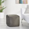 Caney Modern Velveteen Cube Pouf - Christopher Knight Home - 2 of 4