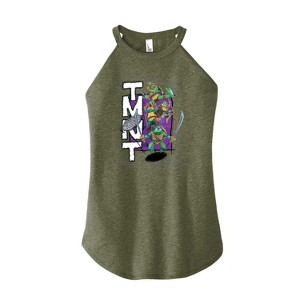 Women's - Teenage Mutant Ninja Turtles - Donatello, Raphael, Leonardo, & Michelangelo Graphic High Neck Tank - 1 of 3
